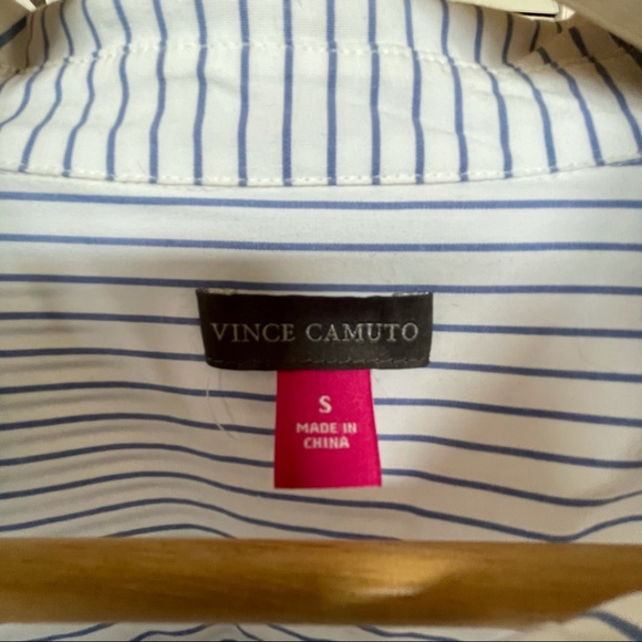 Vince Camuto blue striped button down, Small - Picture 3 of 3